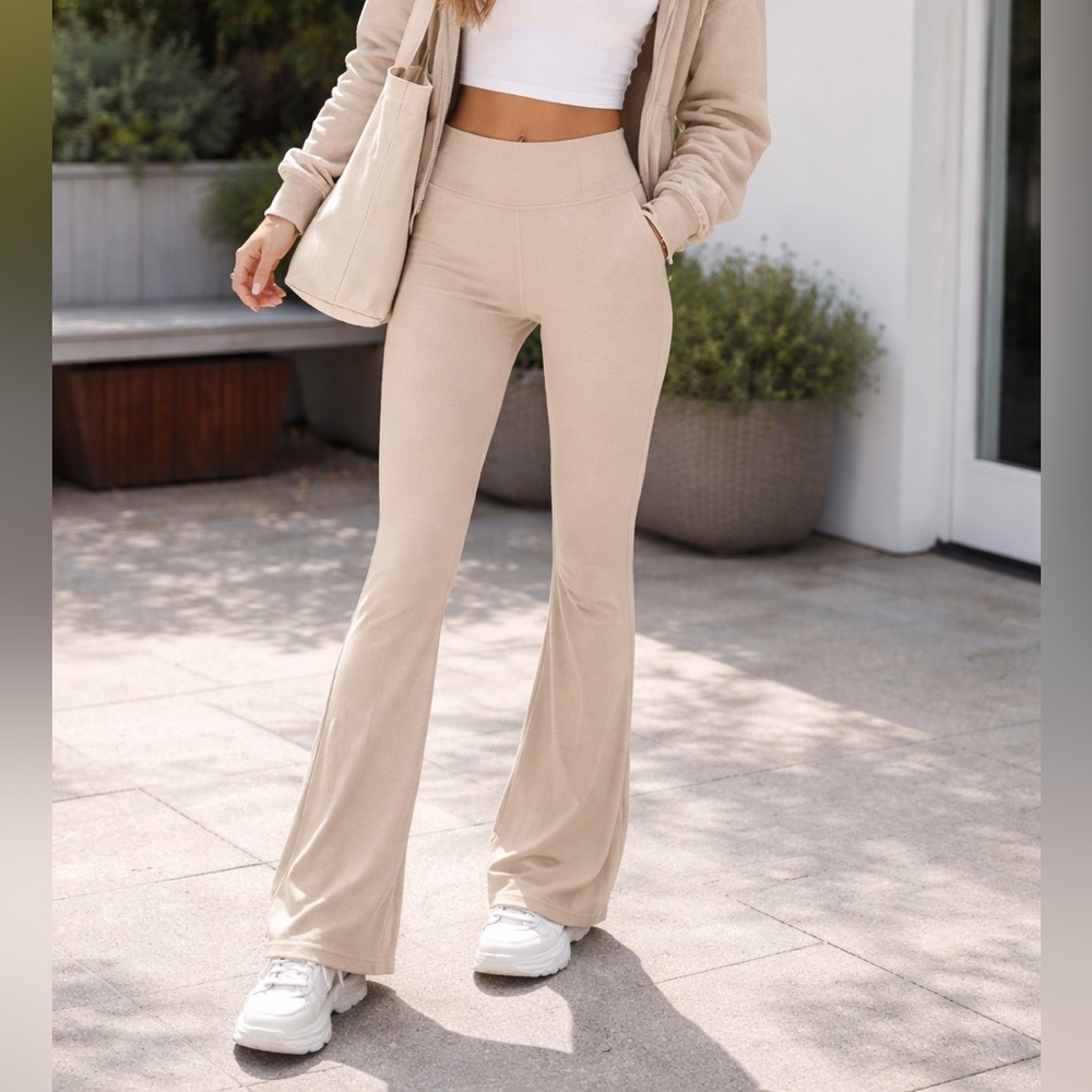 Brandy Melville Tan Flare Pants